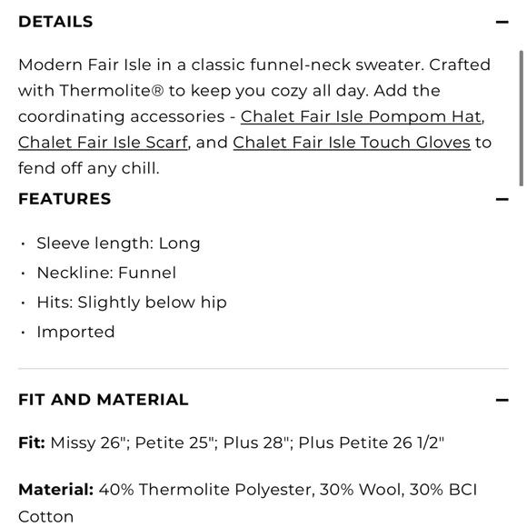 Talbots Chalet Fair Isle Sweater - Picture 8 of 8